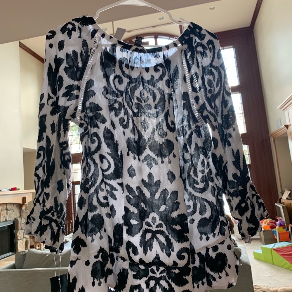 Black and White Blouse